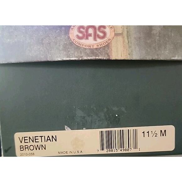 SAS Men's Venetian Slip On Loafers Brown Leather Size 11.5 M New Excellent - Picture 7 of 7